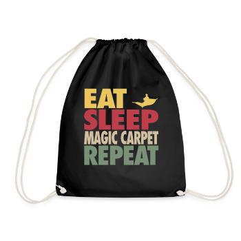 Eat Sleep Magic Carpet Repeat RETRO EDITION - Drawstring Bag - black - Front