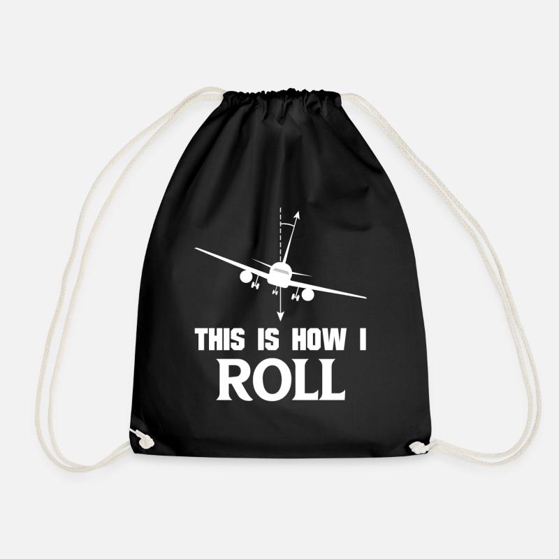 Piloten Flugzeug-Geschenkidee - Turnbeutel - Schwarz