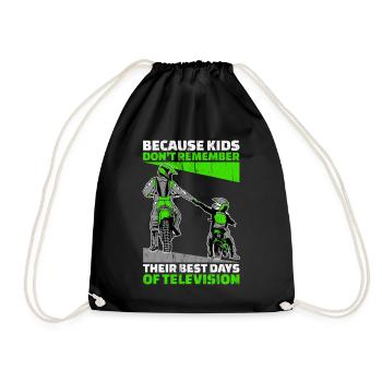 Vater Sohn Motocross Mx Motocrossfahrer Geschenk - Turnbeutel - Schwarz - Vorne