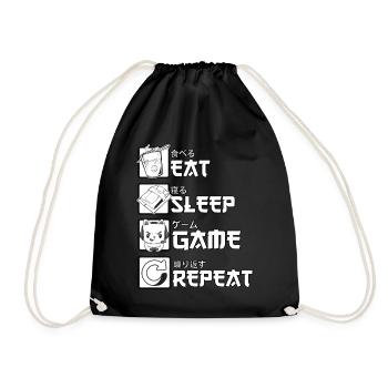 Eat Sleep Game Repeat Japan Kanji Video Games Game - Sac de sport léger - noir - Devant