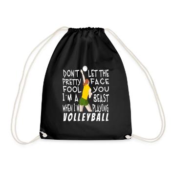 Volleyball volleyball players - Drawstring Bag - black - Front