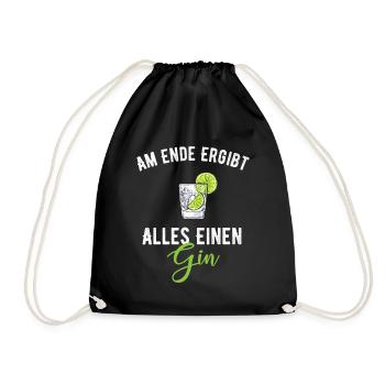 Am Ende Ergibt Alles Einen Gin - Turnbeutel - Schwarz - Vorne