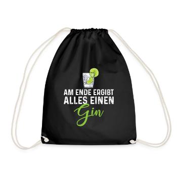 Am Ende Ergibt Alles Einen Gin - Turnbeutel - Schwarz - Vorne