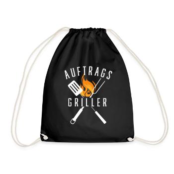 Auftrags Griller Grillen Grillmeister Grillkönig - Turnbeutel - Schwarz - Vorne