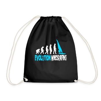 Windsurfen Evolution - Turnbeutel - Schwarz - Vorne