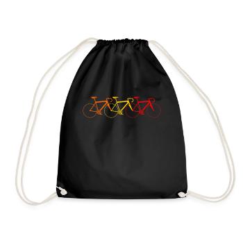 3 colorful bikes - Drawstring Bag - black - Front