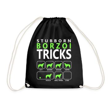 Hartnäckige Borzoi-Tricks - Turnbeutel - Schwarz - Vorne