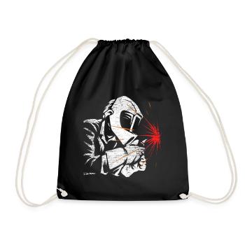 Welder welding job - Drawstring Bag - black - Front