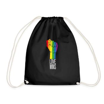 Love wins - Drawstring Bag - black - Front