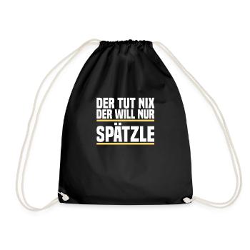 Der Tut Nix Spätzle Schwäbisch Schwoba Schwaben - Turnbeutel - Schwarz - Vorne