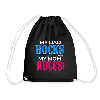 Rock Papa Rock und Roll Vatertag Geschenk Gitarren - Turnbeutel - Schwarz - Vorne