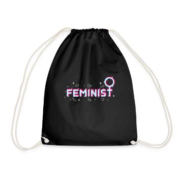 feminist - Drawstring Bag - black - Front