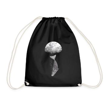 Whale blue whale sperm whale evolution - Drawstring Bag - black - Front