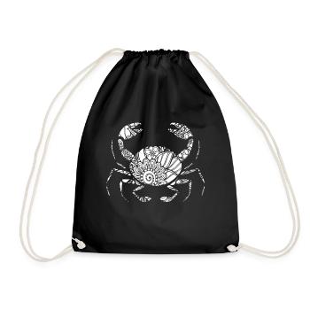 Crabe crabe motif floral - Sac de sport léger - noir - Devant