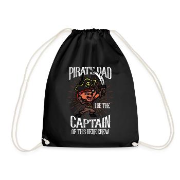 Piratenpapa Katze Kätzchen Kätzchen Kitty Papa Vat - Turnbeutel - Schwarz - Vorne