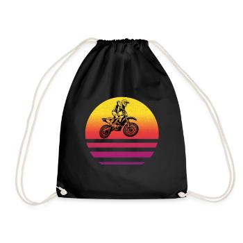Motocross - Drawstring Bag - black - Front