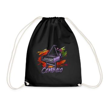 Harpsichord piano - Drawstring Bag - black - Front