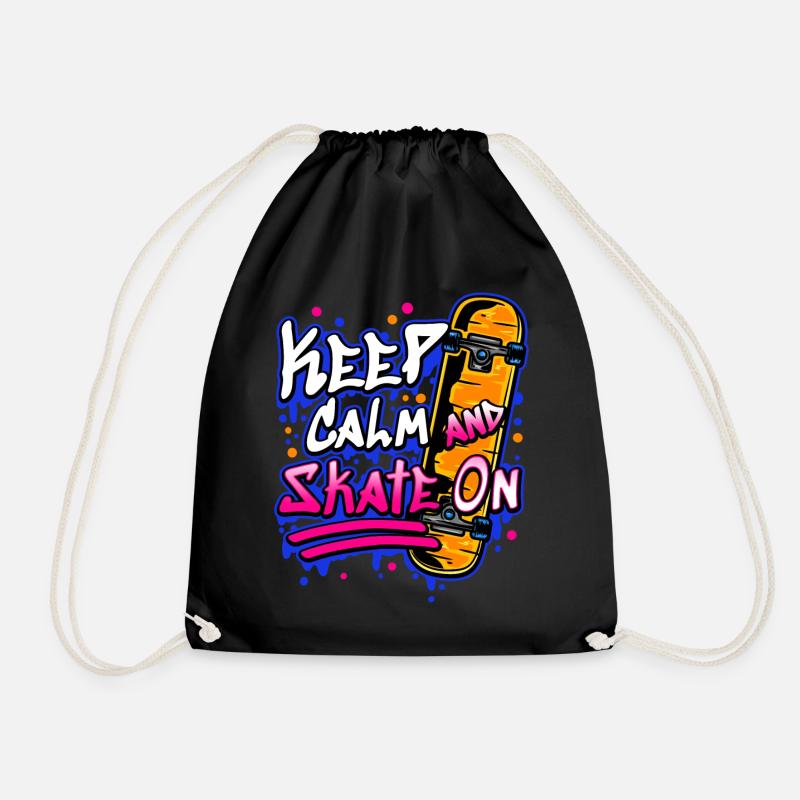 Skateboarder Skateboard - Drawstring Bag - black