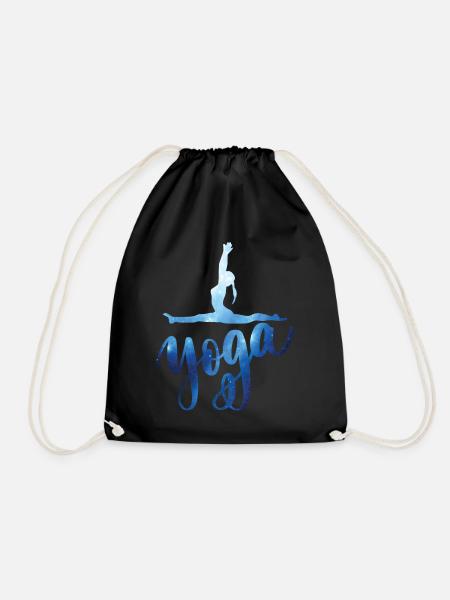 Yoga Mädchen Spagat Geschenkidee - Turnbeutel - Schwarz