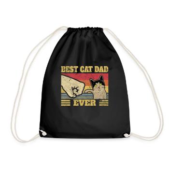 Best Cat Dad Ever Funny Kitten Cat Fist Bump Gift - Turnbeutel - Schwarz - Vorne