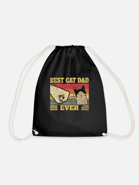 Best Cat Dad Ever Funny Kitten Cat Fist Bump Gift - Turnbeutel - Schwarz