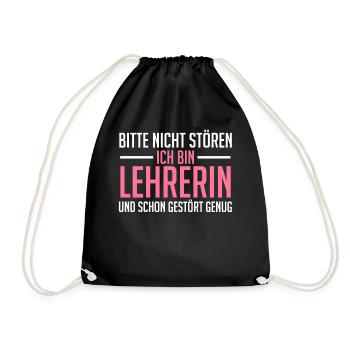 Lehrerin Unterricht Grundschullehrerin - Turnbeutel - Schwarz - Vorne