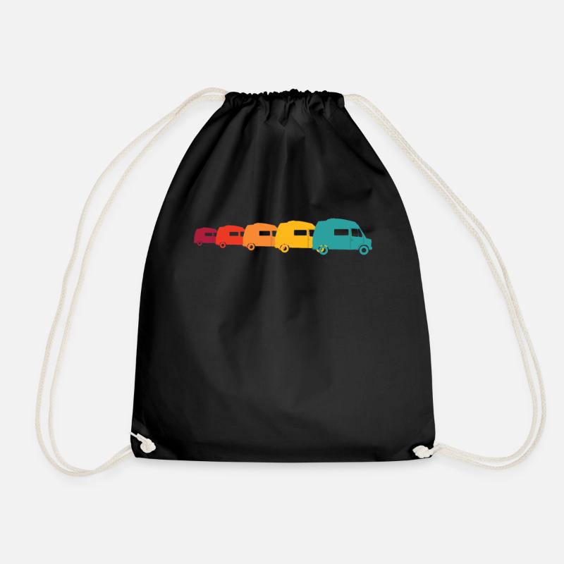 transportation, car van, camper - Drawstring Bag - black
