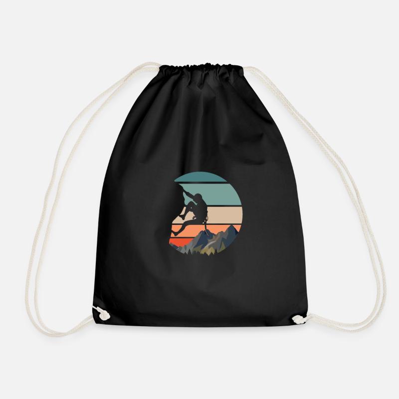 Vintage Boulderer Boulder Geschenk - Turnbeutel - Schwarz