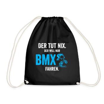 BMX Herzschlag Biker BMX Rad Fahrrad Radsport Bike - Turnbeutel - Schwarz - Vorne