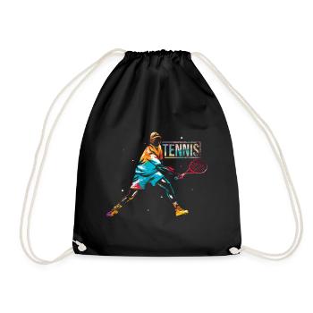 Tennis sport - Drawstring Bag - black - Front