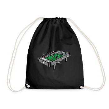Kickertisch Tischkicker Illustration - Turnbeutel - Schwarz - Vorne