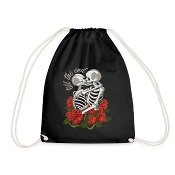 Tête de mort, Roses, Sugar Skull, till the end - Sac de sport léger - noir - Devant