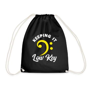 Cello bass clef - Drawstring Bag - black - Front
