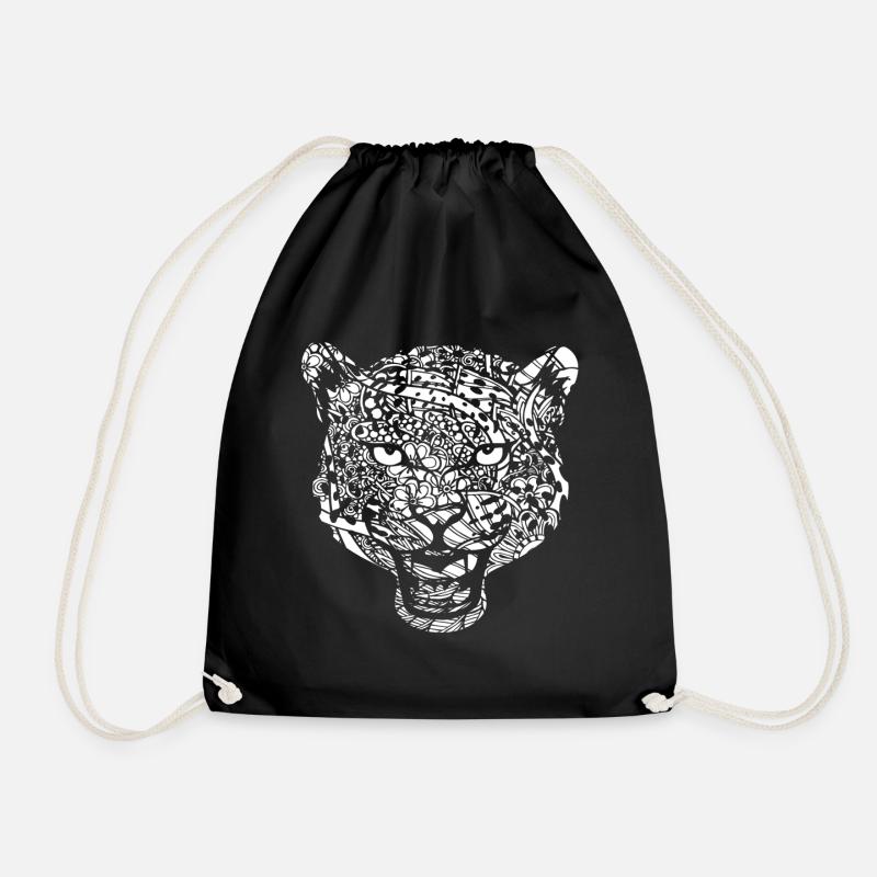 Motif floral léopard léopard - Sac de sport léger - noir