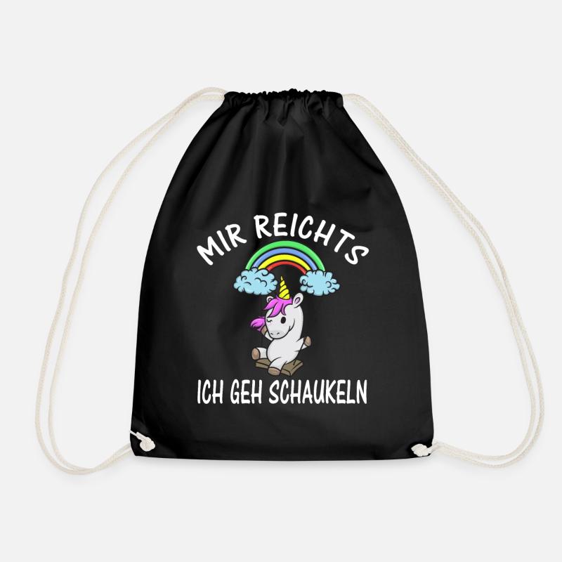 Mir Reichts Ich Geh Schaukeln Einhorn - Turnbeutel - Schwarz