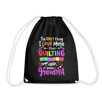 Quilting - Drawstring Bag - black - Front
