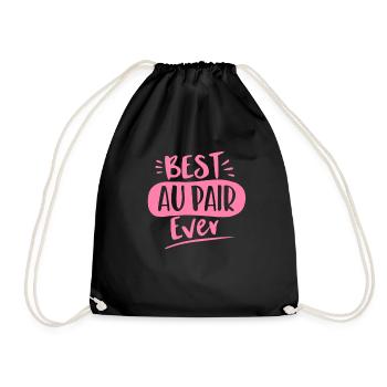 Best au pair ever - Drawstring Bag - black - Front