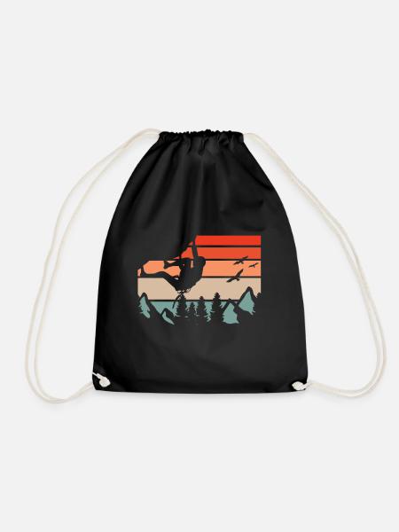 Bouldering boulder - Drawstring Bag - black