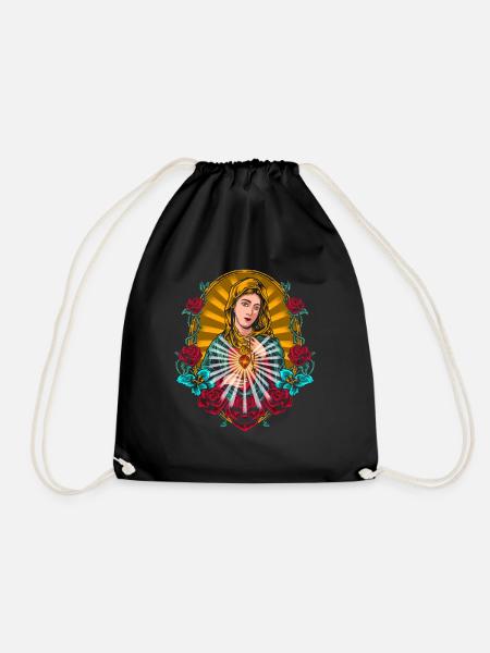 Heilige Madonna Glaube Kirche Schutzengel - Turnbeutel - Schwarz
