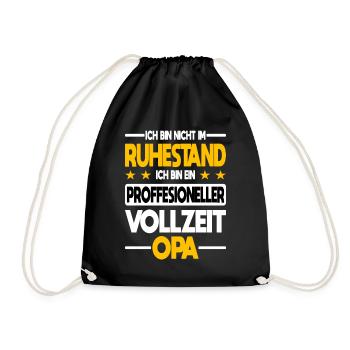 Professioneller Vollzeit Opa Rente Großeltern - Turnbeutel - Schwarz - Vorne