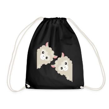 Cadeau drôle de lama alpaga - Sac de sport léger - noir - Devant