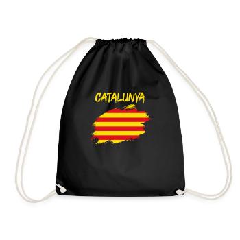 Catalonia Catalan flag flag - Drawstring Bag - black - Front