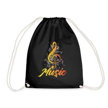 music - Drawstring Bag - black - Front