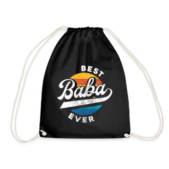 Best Baba Ever Türkischer Vater Papa Türkei Retro - Turnbeutel - Schwarz - Vorne