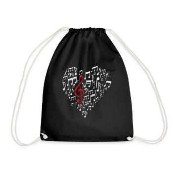 Musique Coeur - Sac de sport léger - noir - Devant