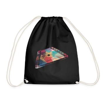 Box zither dulcimer - Drawstring Bag - black - Front
