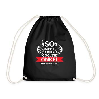 Onkel Geburtstagsgeschenk Cooler Spruch Patenonkel - Turnbeutel - Schwarz - Vorne