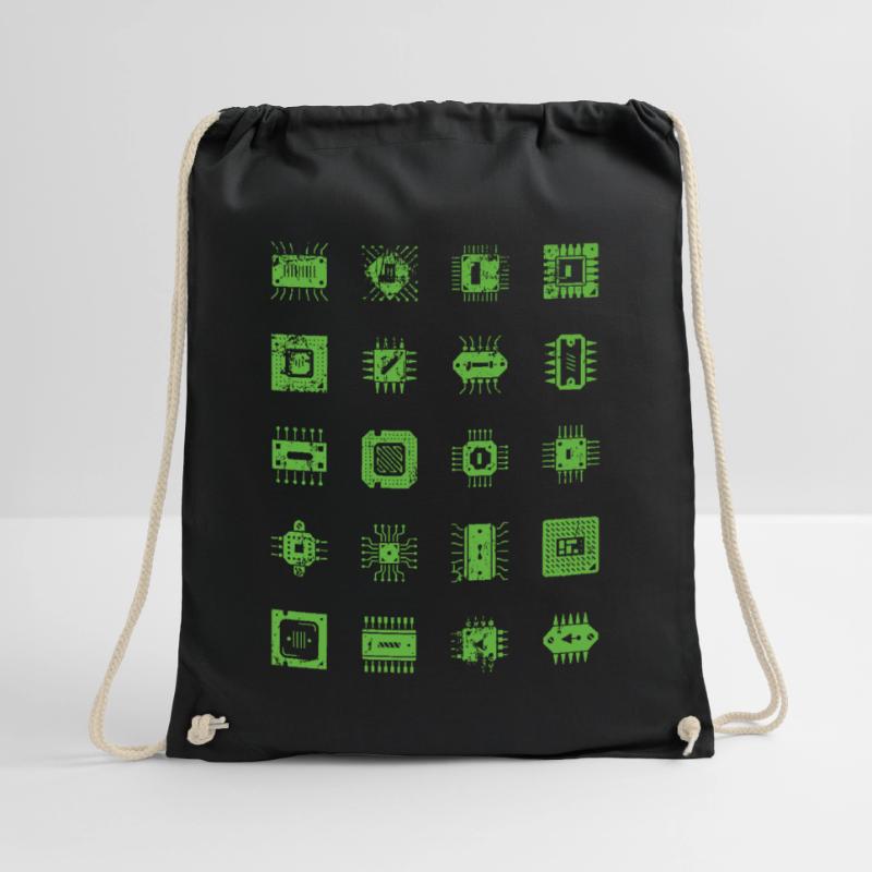 Microchips Mikrochip CPU Informatiker Hardware Turnbeutel