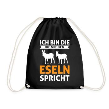 Lustiger Esel Eseln Spruch Frauen Bauernhof Tiere - Turnbeutel - Schwarz - Vorne