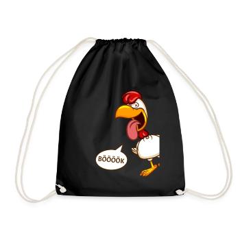 Verrücktes Huhn - Turnbeutel - Schwarz - Vorne